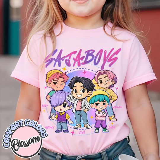 Discover Saja Boys Boy Band Shirt, Saja Boys Chibi Shirt, Kpop Demon Inspired Movie, Bootleg Retro Movie, Demon Hunters Shirt