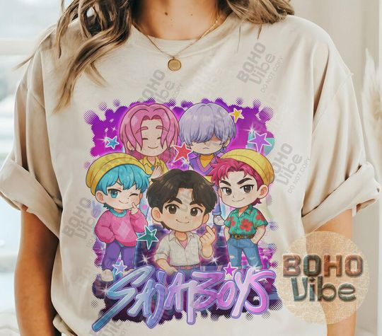 Discover Saja boys band Shirt, Kpop Demon Hunter Shirt, Kpop Idol Group Shirt, Saja boys T-Shirt, Huntrix Mira, Rumi, Zoey Shirt, Sajaboys Fan Gift