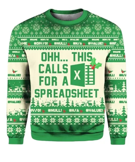 Spreadsheet Christmas Ugly Sweater