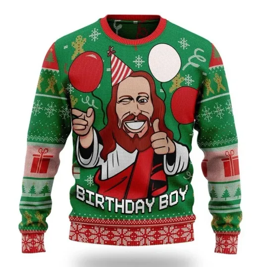 Discover Ugly Christmas Sweater For Men Women Funny Cartoon Santa Claus Graphic Crewneck