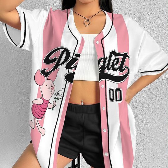Discover Custom Name & Number Disney Piglet Winie The Pooh Simple Baseball Collection, Choose Style Jersey Disneyland Birthday Gift