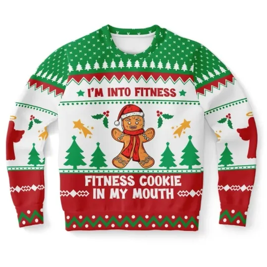 Discover Funny Ugly Christmas Sweater for Men Women - Fitness Cookie Gingerbread Design