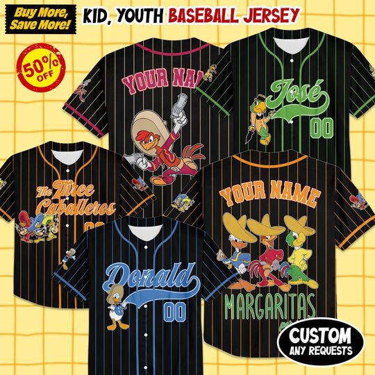 Discover Disney Three Caballeros Characters Jersey, Epcot Mexico Pavilion Jersey Shirt, Disney Three Caballeros Donald Duck Buzz Buzz Humphrey Shirt