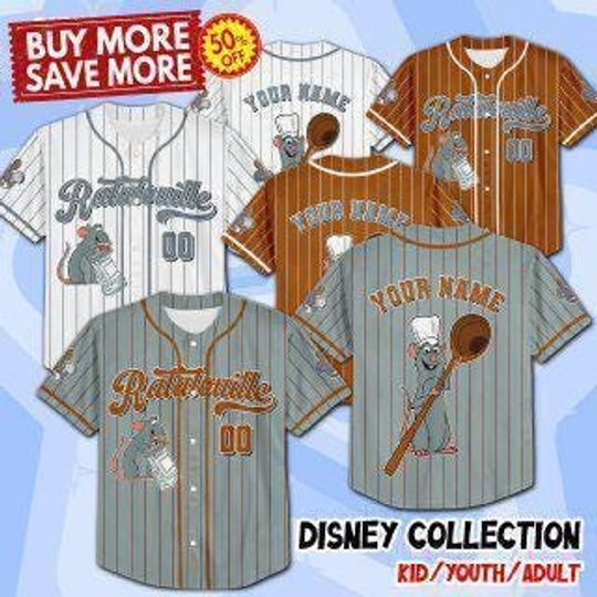 Discover Personalize Ratatouille Remy the snack tour disney, Custom Kid Youth Adult Disney Vintage Baseball Jersey Disneyworld Gift for Fans