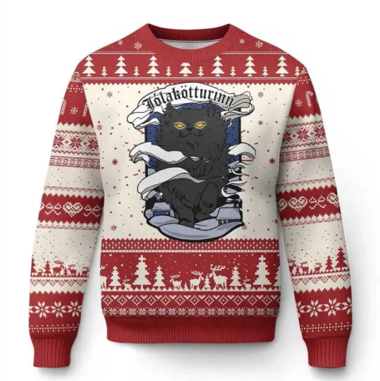 Discover Icelandic Xmas Ugly Sweater Yule Cat Jolakotturinn Christmas Eve