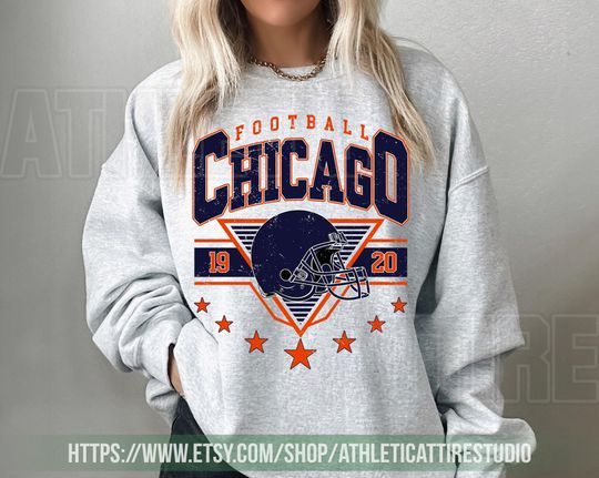 Discover Chicago Football Vintage Sweatshirt T-Shirt,Retro Chicago Bear Football Sweatshirt , Chicago Bear Fan Gift , Sunday Football
