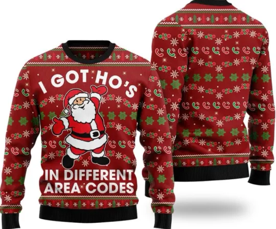 Discover Santa Unisex Ugly Christmas Sweater Long Sleeve Pullover