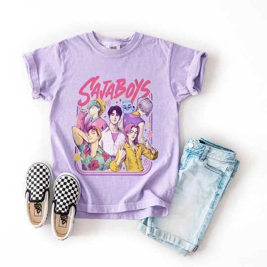 Discover Saja Boys Boy Band Comfort Colors Shirt, Kpop Demon Hunters Movie Youth Shirt, Demon Hunters Merch for Her, Demon Hunters Fan Apparel