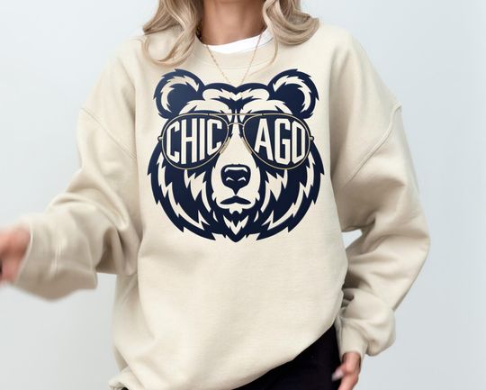 Discover Vintage Chicago Football Bear Crewneck: Retro Fan Gift