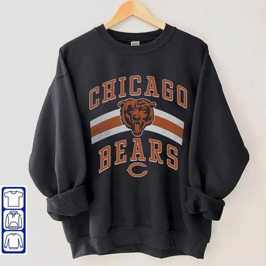 Discover Vintage Chicago Football Crewneck Sweatshirt, Chicago Bears Football Shirt, Chicago Game Day Hoodie, Chicago Bears Sweatshirt