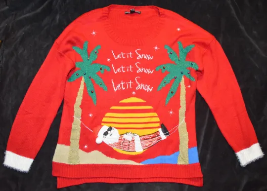 Discover United States Sweaters NWT Santa Hammock Vacation Ugly Christmas Sweater XL $50