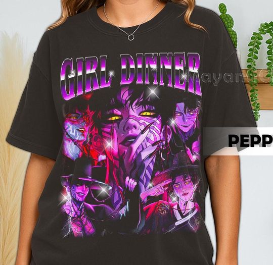 Discover Retro 90's Comfort Colors Girl Dinner Jinu T-Shirt, Girl Dinner Jinu Saja Boys Bootleg Graphic Fan Tee T-Shirt, Gift For Women and Man