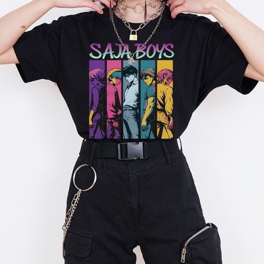 Discover Saja Boys Kpop Band Shirt,Kpop Demon Hunters Movie Shirt,Demon Hunters Merch,KPDH Shirt,Huntrix Shirt,Saja Boys Tshirt,Saja Boys Graphic Tee