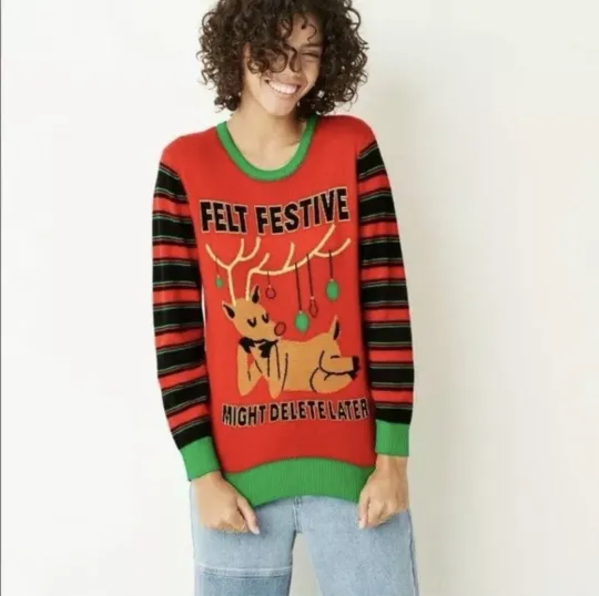 Discover Christmas Sweater Felt Festive Might Delete Ugly Sweater Parties Winter Holiday