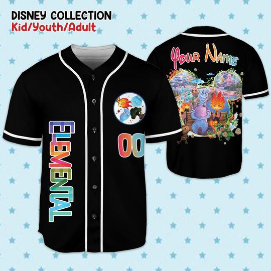 Discover Personalized Vintage Pixar Elemental Baseball Jersey, Personalized Vintage Elemental Baseball Jersey Custom Name Kids, Youth, Adult