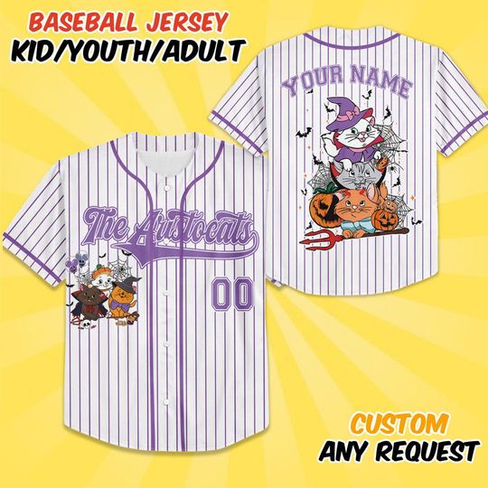 Discover The Aristocats Halloween Jersey Shirt, Disney The Aristocats Baseball Jersey, Marie Cosplay, Disney Birthday Jersey, Disney World Shirt