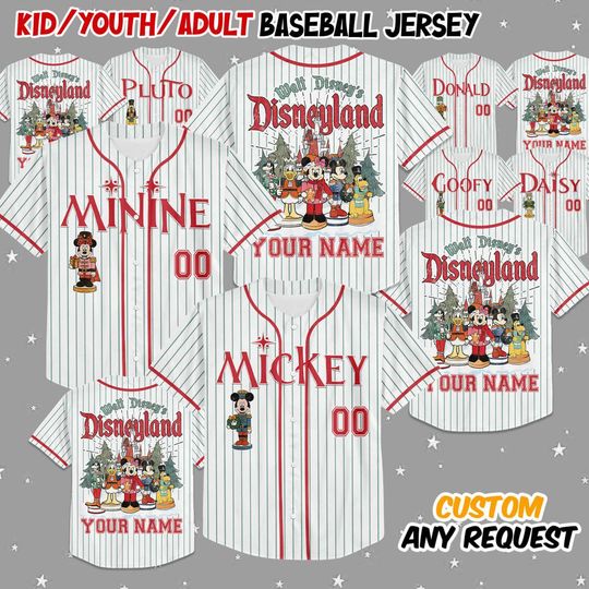 Discover Custom Disney Mickey And Friends Nutcracker Christmas Baseball, Disneyland Holiday Jersey Personalized Disney Baseball Team Outfit