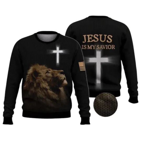 Discover Jesus Is My Savior Ugly Christmas Sweater 3D Printed Best Gift For Xmas