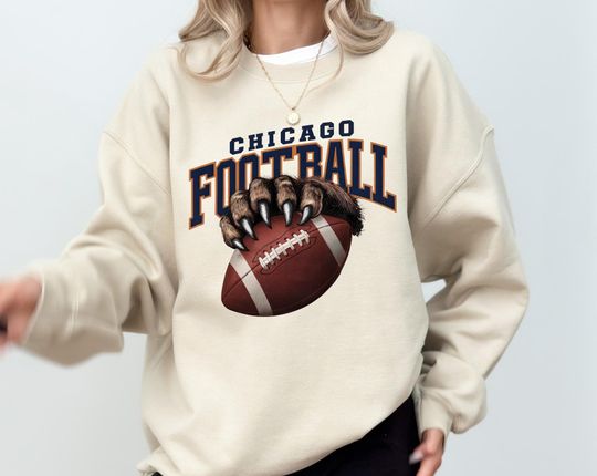 Discover Vintage Chicago Football Sweatshirt: Retro Bears Fan Gift