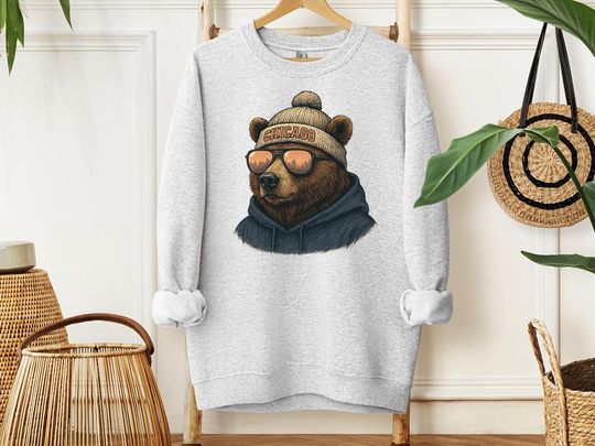 Discover Chicago Bears Football Sweatshirt, Gameday Sweatshirt, Bears Crewneck, Sports Day Shirt, Chicago Supporters Gift, Football Fans Sweater
