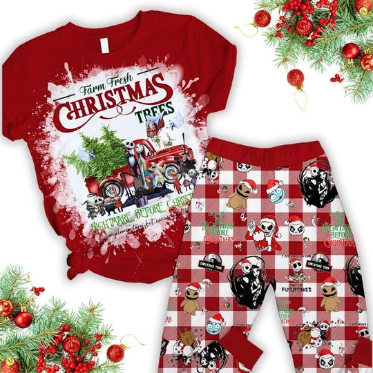 Discover Christmas Nightmare Before Christmas Pajamas Set, Farm Fresh Tree Tee