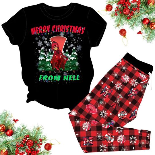 Hazbin Hotel Alastor Christmas Pajamas, Funny Alastor Matching Shirt