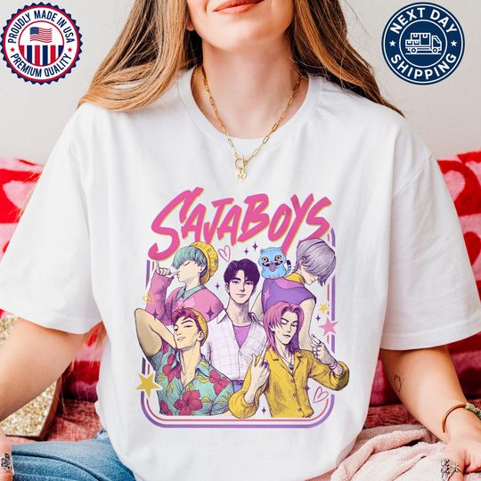Discover Saja Boys Boy Band Sweatshirt, Korean Pop Band Hoodie, Kpop Demon Hunters Movie Shirt, Bootleg Retro Movie Shirt, Demon Hunters
