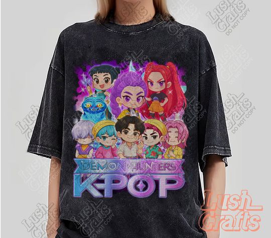 Discover Kpop Demon Hunter Shirt, Huntr/X Girls Shirt, Youth Huntrix Shirt, KPDH Sajaboys band Shirt, Demon Hunters Merch, Gift For Kpop Fans