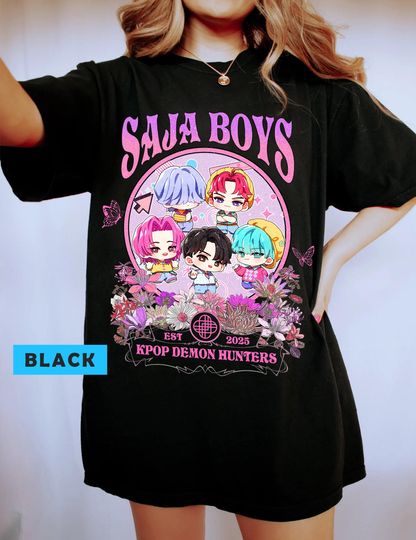 Kpop Demon Hunters  Saja Boys Chibi Cutre Shirt, Saja Boys Kpop Shirt, Kpop Demon Hunters Shirt, Gift For Saja Boys Fan, Huntrix Shirt