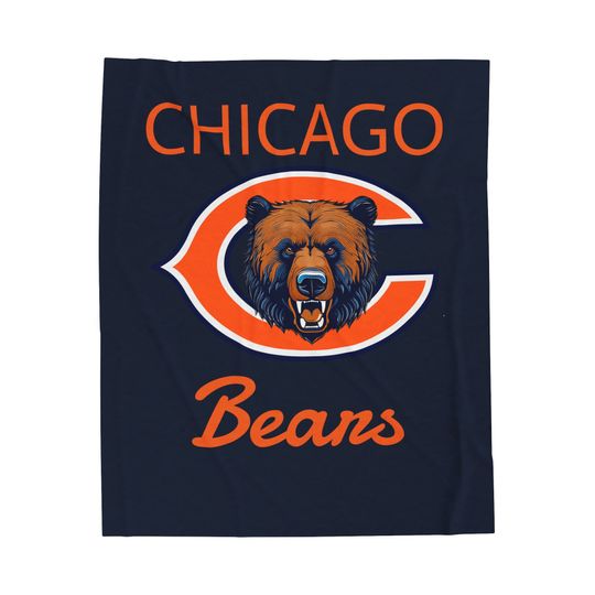 Chicago Bears Football  Fleece Blanket - Football Blanket - Gift For Football Fans