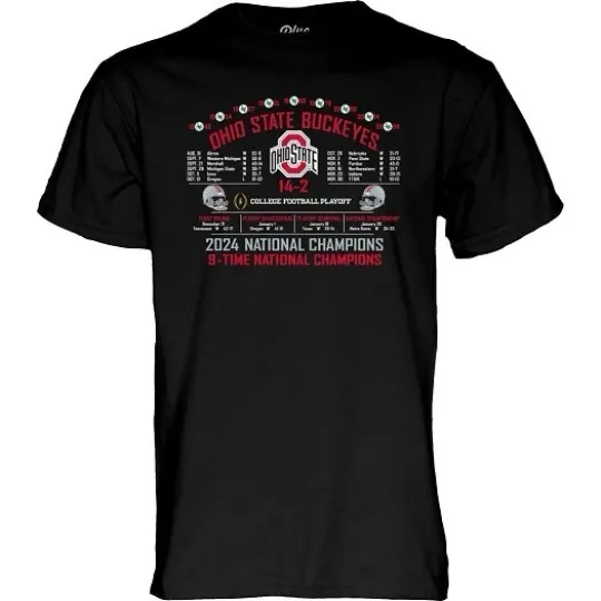 Discover OHIO STATE BUCKEYES 2024 NATIONAL CHAMPIONS NCAA LICENSED XL BLACK TEE SHIRTS