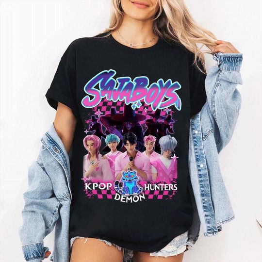 Discover Saja Boys Band Demon Hunter Tiger Tee Shirt, Saja Boys Merch, Demon Hunter Tiger T-Shirt, Kpop Jinu Soda Pop Gift, Saja Boys Fans, Boy Band