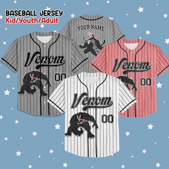 Discover Personalized Disney Venom Baseball Jersey, Custom Spidey Baseball Jersey Kids, Youth, Adult, Spiderman Birthday Boy Jersey