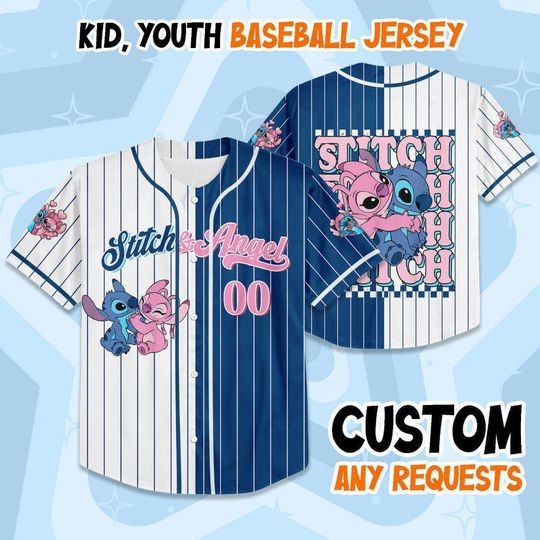 Discover Personalized Stitch Baseball Jersey, Custom SolsticePro Jersey for Disney Fans, Perfect Birthday Gift for Kids Youth Adults