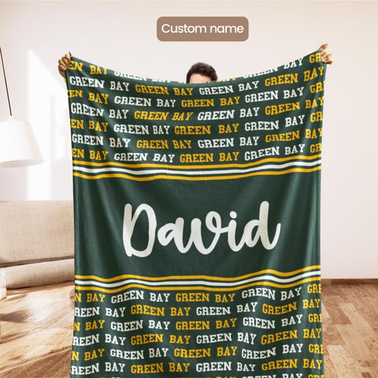 Discover Green Bay Custom Gift, Wisconsin Man Cave Decor, Sports Fan Blanket, Wisconsin fan Throw, Christmas Football Fan Gift, Tailgate essentials