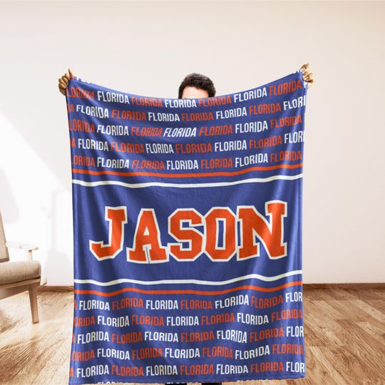 Discover Custom Football Blanket, Football Fan Gift, Gift for Dads, Sports Lover Gift, Man Cave Decor, Florida State Gift, Tailgate Gift