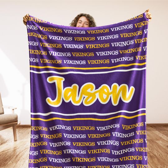 Custom Minnesota Blanket, Sports Fan Gift, Man Cave Decor, Christmas Gift for Him, Secret Santa Gift