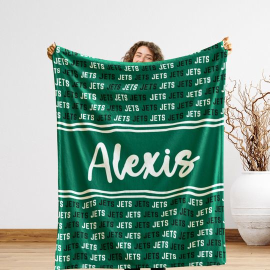 Discover Custom New York Blanket, Football Christmas Gift, Sports Theme Decor, Green and White Man Cave Essential, Christmas Gift