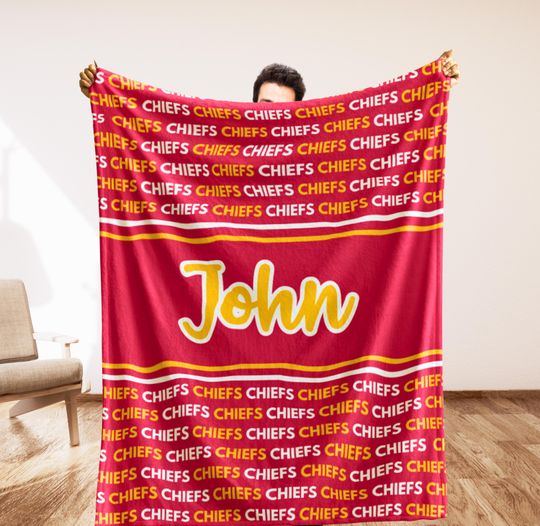 Discover Custom KC Gift Blanket, Kansas Fan Blanket, Sports Blanket for Grandpa, Man Cave Decor, Tailgate Blanket, Father Day Gift, Christmas Cozy Gift