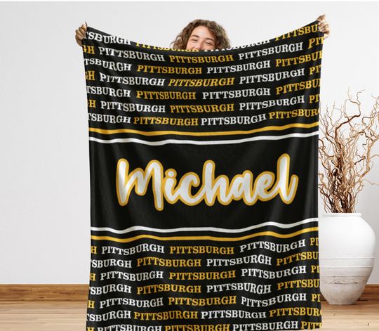 Discover Personalized Pittsburgh Blanket, Holiday Sports Decor, Steel City Gift, Sports Fan Blanket, Christmas Gift for Sports Fan