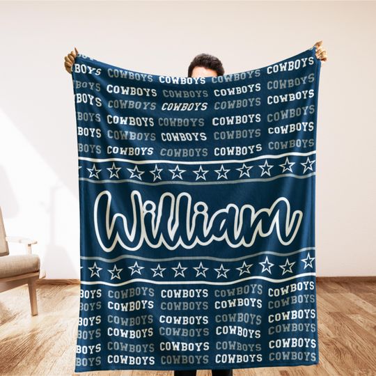 Discover Personalized Dallas Blanket, Custom Football Fan Gift, Dad Sports Blanket, Mancave Decor, Christmas Sport Gift Blanket