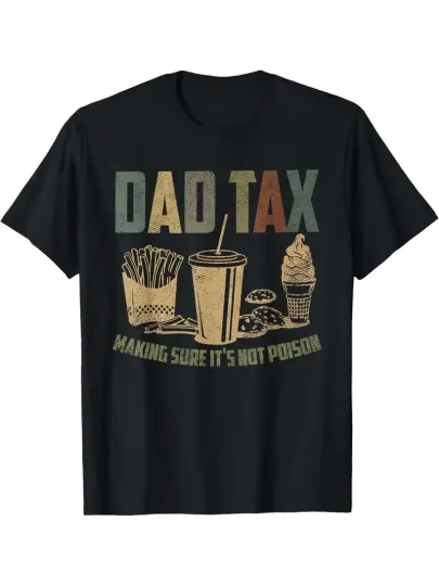 Men's Humorous Dad Tax Graphic T-Shirt - Breathable Loose Fit Streetwear