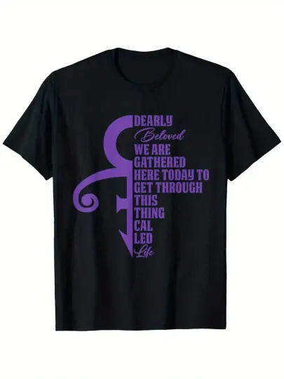 Discover Dearly Beloved Gathered Here Today T-Shirt Unisex Black and Purple