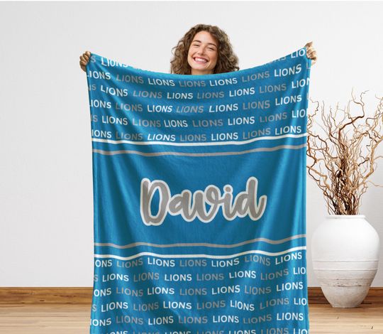 Custom Detroit Gift, Personalized Sports Blanket, Man Cave Gift, Tailgate Essential, Stadium Blanket, Christmas Gift for Fan