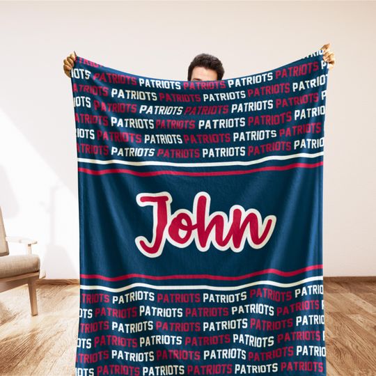 Discover Custom New England Football Blanket, Sports Fan Gift, Tailgate Blanket, Personalized Football Holiday Gift, Secret Santa, Man Cave Decor