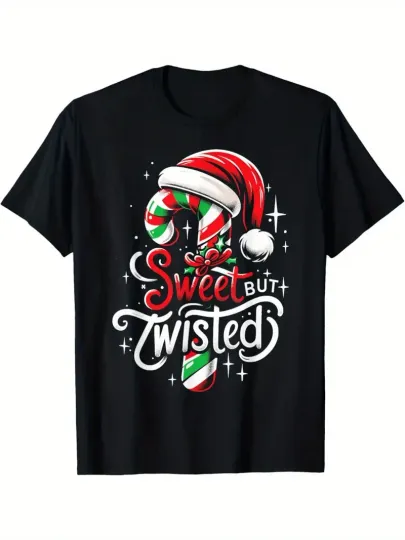 Discover Sweet but Twisted Candy Cane Christmas T-Shirt for Men