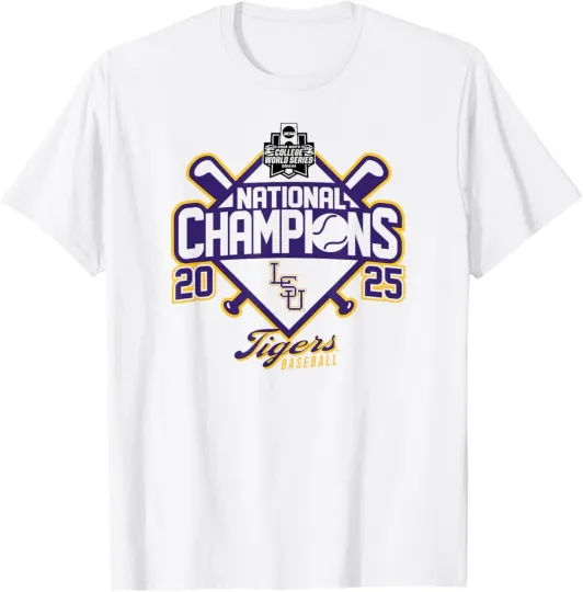 LSU Tigers Baseball National Champs 2025 MCWS Legend White T-Shirt