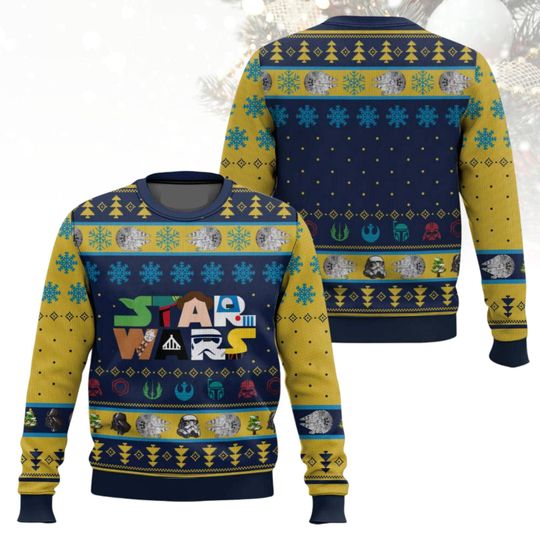 Discover Star Wars Christmas Ugly Sweater, Sci-Fi Holiday Sweater, Movie Sweater For Men And Women, Christmas Gift