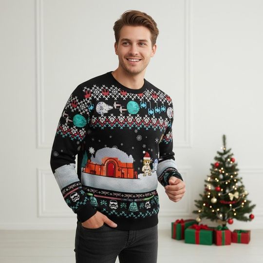 Discover Star Wars Christmas Ugly Sweater, R2D2 Holiday Sweater, Movie Christmas Sweater For Men And Women, Xmas Gift