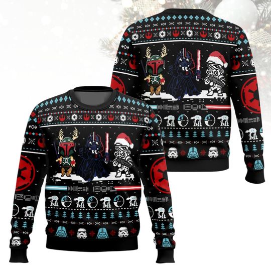 Discover Star Wars Christmas Ugly Sweater, Darth Vader Holiday Sweater, Movie Christmas Sweater For Men And Women, Christmas Gift